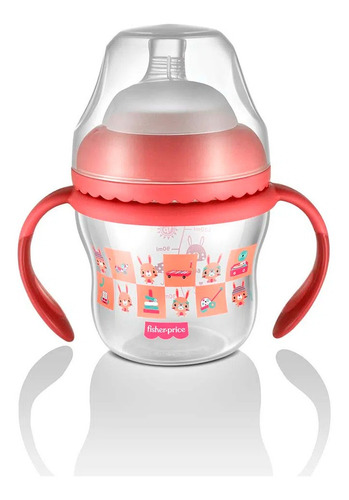 Vaso Fisher-Price Transition con asa y 2 boquillas, 150 ml, color rosa