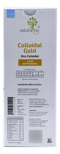Naturalfa Oro Coloidal 20ppm 1 Litro Sabor Natural