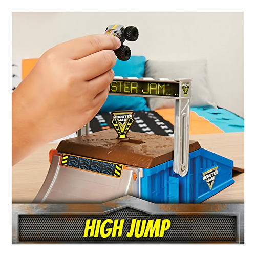 Monster Jam Mini Freestyle Flip Arena Juego Y Almacenamiento