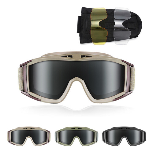 Policia Careta Gafas Goggle Militar Táctico Lentes Color Amarillo