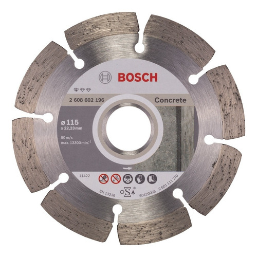 Disco Corte Diamantado P/ Concreto Standard 115mm Bosch Cor Cinza