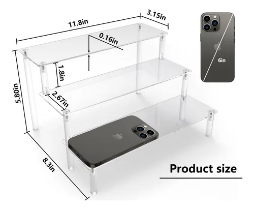 Expositor Acrílico Azeam Clear Stand De 12 X 3,15 X 8 Cm
