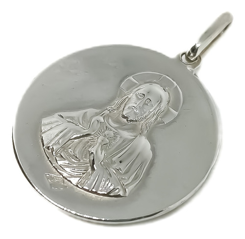 Medalla Corazón Jesus Virgen Del Valle Plata 925 