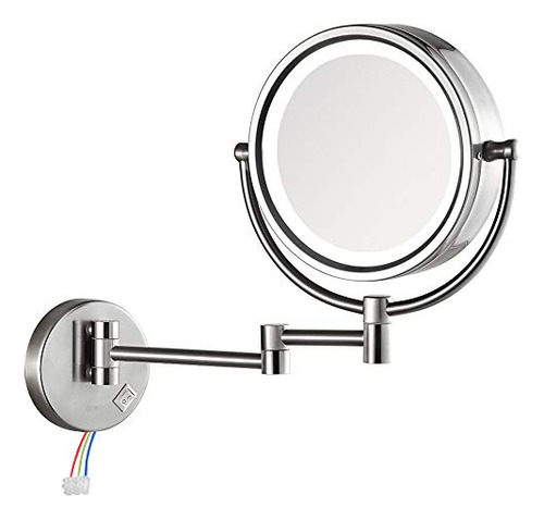 Wall Mounted Hardwired Makeup Mirror With 3 Tones Led L...