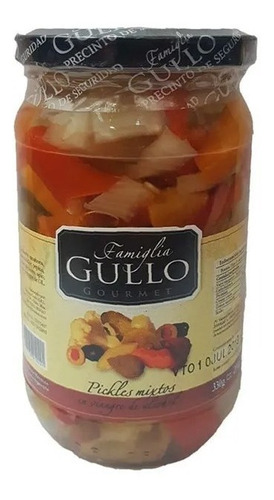 Pickles Mixtos En Vinagre Gullo Gourmet Franco Vidrio 330 Gr