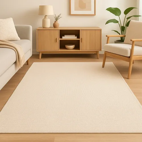 TAPETE SALA QUARTO GRANDE 300X200 JACQUARD ANTIDERRAPANTE 2 M 3 M BOHO CREME