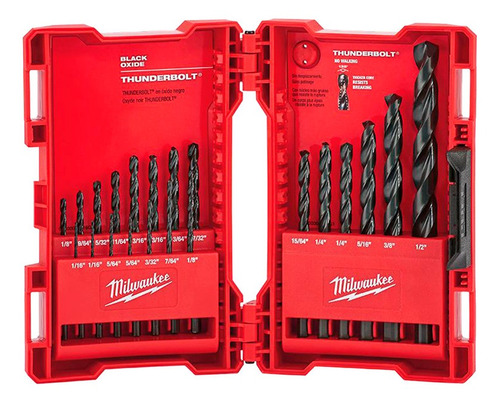 Brocas Milwaukee Con Acabado Óxido Negro Thunderbolt 21 Pz