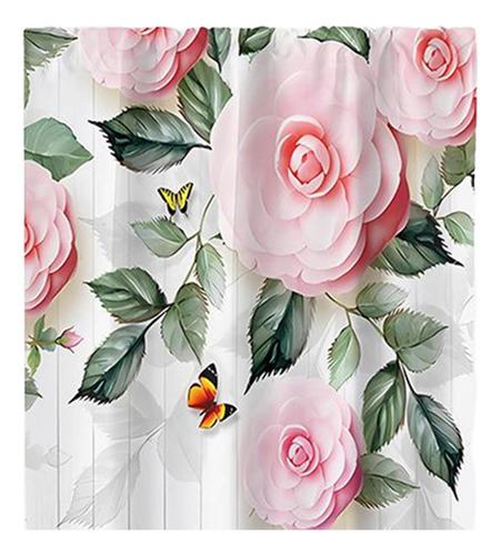 Las Cortinas Transparentes Con Estampado De Rosas 132x241cm