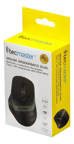 Mouse Tecmaster Dual Bluetooth Recargable Inalámbrico Verde