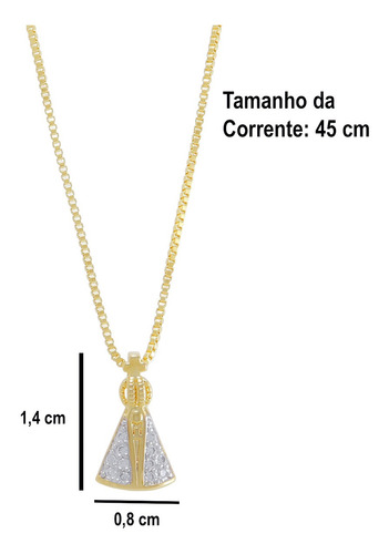 Imagem 6 de 7 de Colar Cordão Com Pingente De Nossa Senhora Aparecida Pequeno