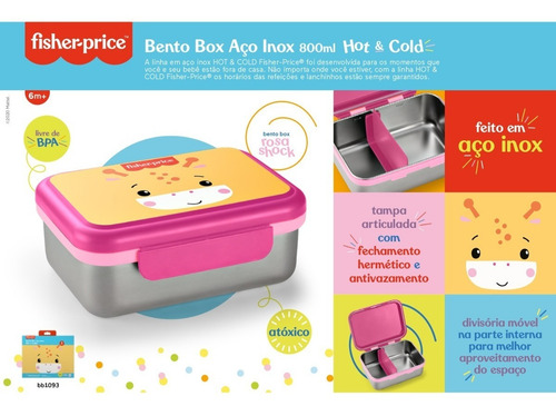 Imagem 2 de 5 de Lancheira Infantil Com Divisória Hot & Cold +6m Fisher Price