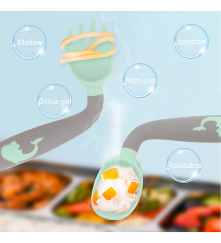 1 Juego De Tenedores Y Cucharas Para Comer Para Bebés Aptos