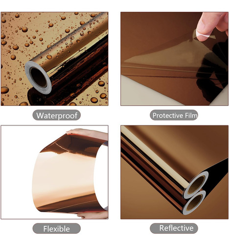 Papel Tapiz Espejo Impermeable Adhesivo 500x45cm