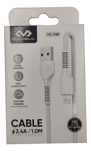 Cable Reforzado Usb Para Lightning Uso Rudo Miccell