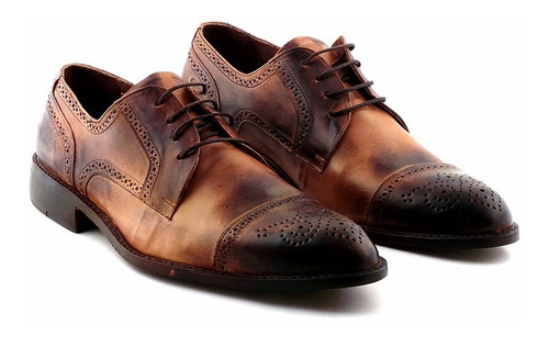 Zapato Cuero Hombre Briganti Acordonado Suela - Hcac00817 Dk