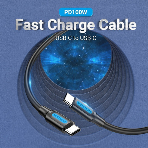 Imagen 7 de 9 de Cable Usb-c A Usb-c Marca Vention 1 Metro