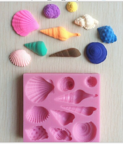 Molde De Silicone Conchas Mar Biscuit Pasta Americana