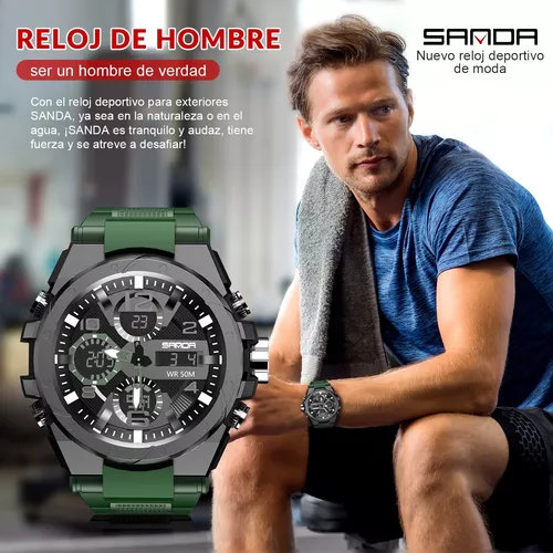 Reloj Sanda Resistente Agua Hombre, Reloj Natación Sincronización