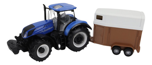 1:32 New Holland Tractor Metal T7.315 Con Remolque Bburago Azul