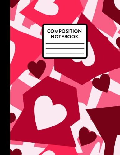 Composition Notebook: Heart College Ruled Notebook - Lined J