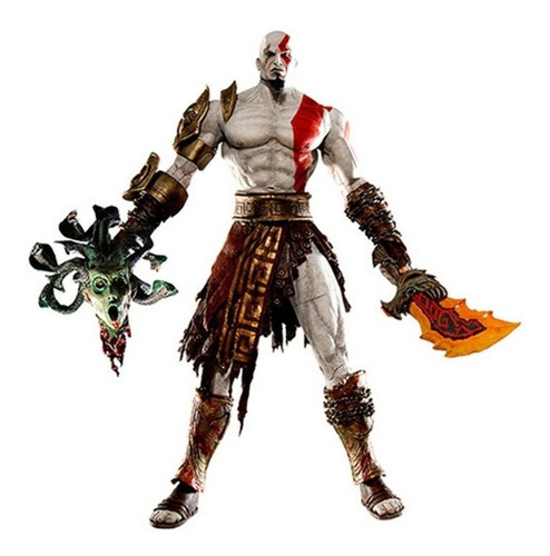 Boneco Kratos Medusa Head God Of War Action Figure 18cm