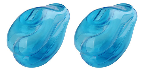 Cubreorejas De Silicona Transparente, Color Azul, 4 Unidades