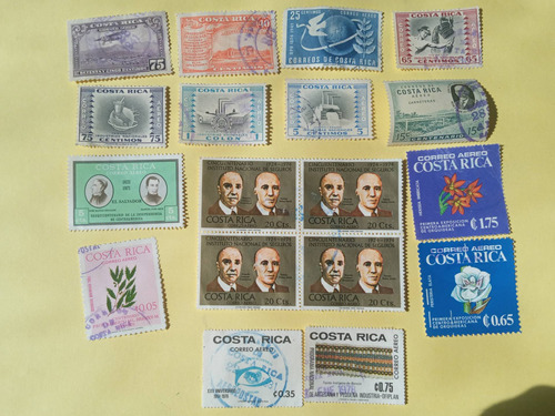Costa Rica Aereo 15 Estampillas 1934 A 1977