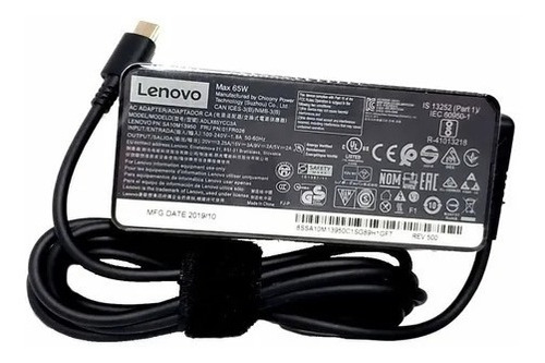 Imagen 1 de 2 de Cargador Para Lenovo Tipo C 65w 20v 3.25a Nuevo