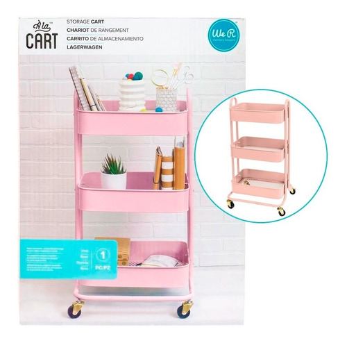 We R A La Cart Storage Cart Pink | Carrito Organizador Rueda