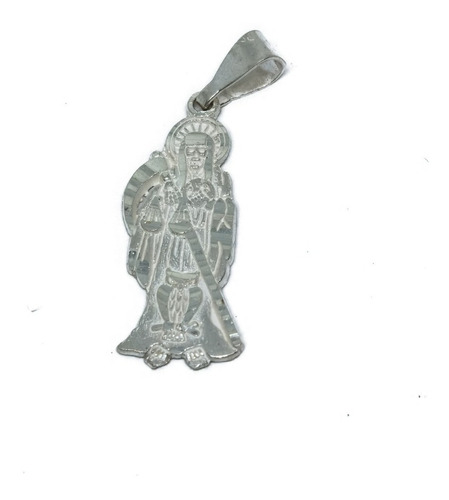 Dije De Santa Muerte De Plata De 3 Cm Y Estuche Sa3