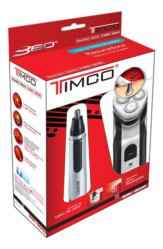 Rasuradora Recargable 3 Cabezas + Trimmer Bsk-9000
