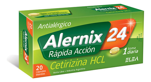 Alernix 24 Rapida Accion 10 Mg Cáps. Blanda, 20 Cápsulas