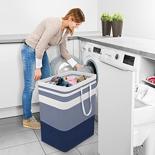 Cesta De Lavandería Plegable Grande Con Asas, 100 Litros