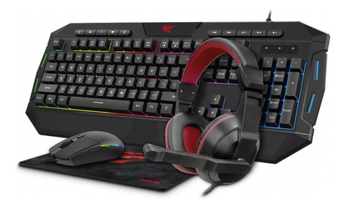 Combo Gamer Teclado Mouse Diadema Pad Mouse Havit Kb501cm