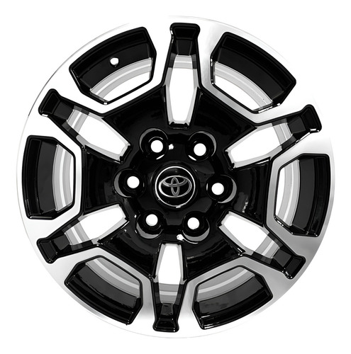 Rodas Toyota Hilux Srx Aro 17 6x139 Jogo + Bicos Cor Preto Com Diamantado