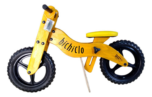Imagem 1 de 4 de Bicicleta Infantil De Madeira Aro 12 - Bichiclo Amarela