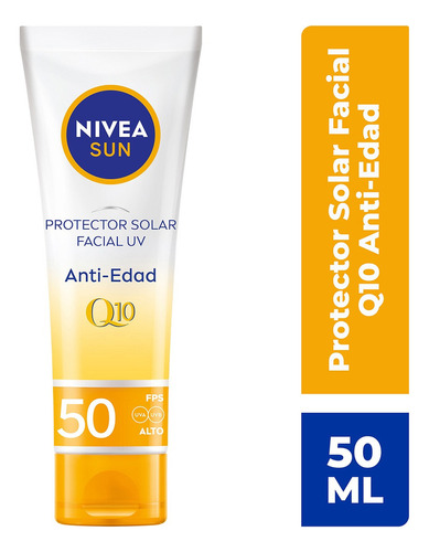 Protector Solar Facial Nivea Sun Fps 50 Anti-edad Q10 50 Ml