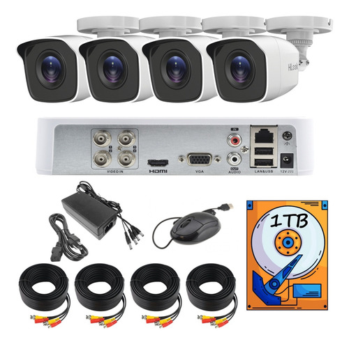 Kit Video Vigilancia 4 Camaras 720 1 Tb