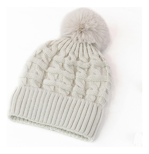 Gorro De Punto Pompom Para Mujer, Gorro De Invierno Con Form