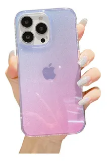 Funda Silicon Tornasol Transparente Con Brillos Para iPhone