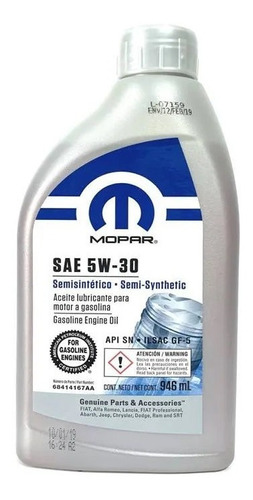 Aceite Semisintetico 5w-30 Original Mopar 