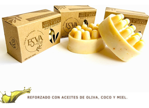 Jabón Masaje Avena Y Miel Esva Natural 100g Pack 3