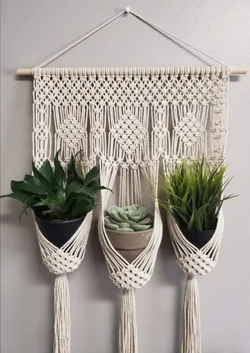 Hilo De Algodón Crudo 27 Hebras Con Hilo Rojo - Macramé