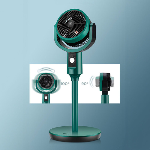 Ventilador Pie Circulación De Aire Aspas Plástico Silencioso 31 Cm 60hz Verde Negro Plástico 3