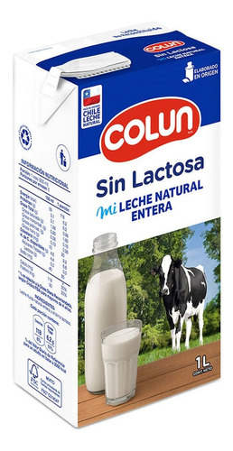 Leche Entera Sin Lactosa Colun Con Tapa 1 L