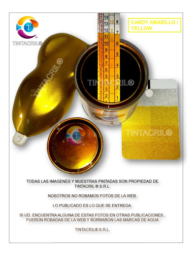 Imagen 3 de 9 de Pintura Candy Bicapa X 1 Lt. Dorado