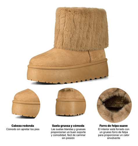 Botin Casual Mujer Vintage Moda Gamuza Con Felpa Weide Sl23