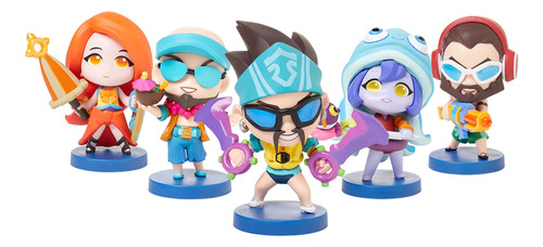 League Of Legends Team Minis Pool Party Set De 5 Figuras