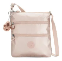 Comprar Bolsa Crossbody Kipling Keiko Quartz Metallic (original) Acabado de los herrajes Niquel Color de la correa de hombro Rosa Diseño de la tela Liso