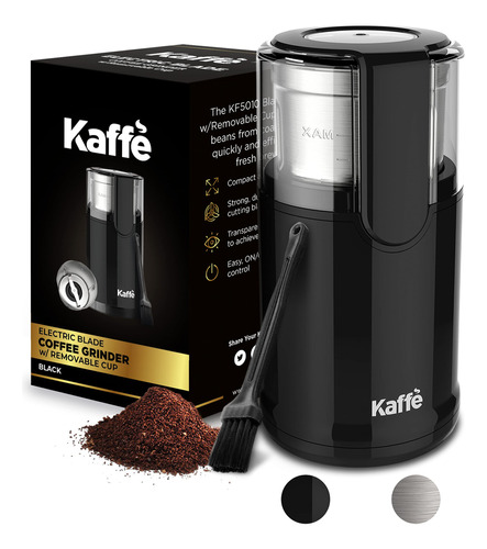 Kaffe - Molinillo De Caf De Hoja Elctrica Con Taza Extrable.